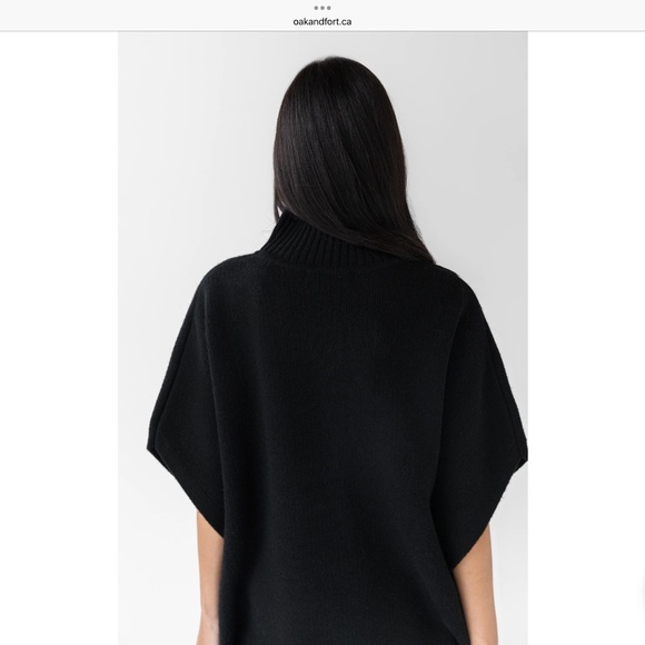 BNWT OAK + FORT Turtleneck Cape O/S Black - Picture 6 of 9